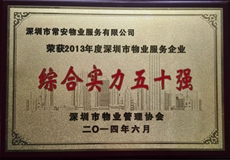 深圳市物業服務企業綜合實力五十強